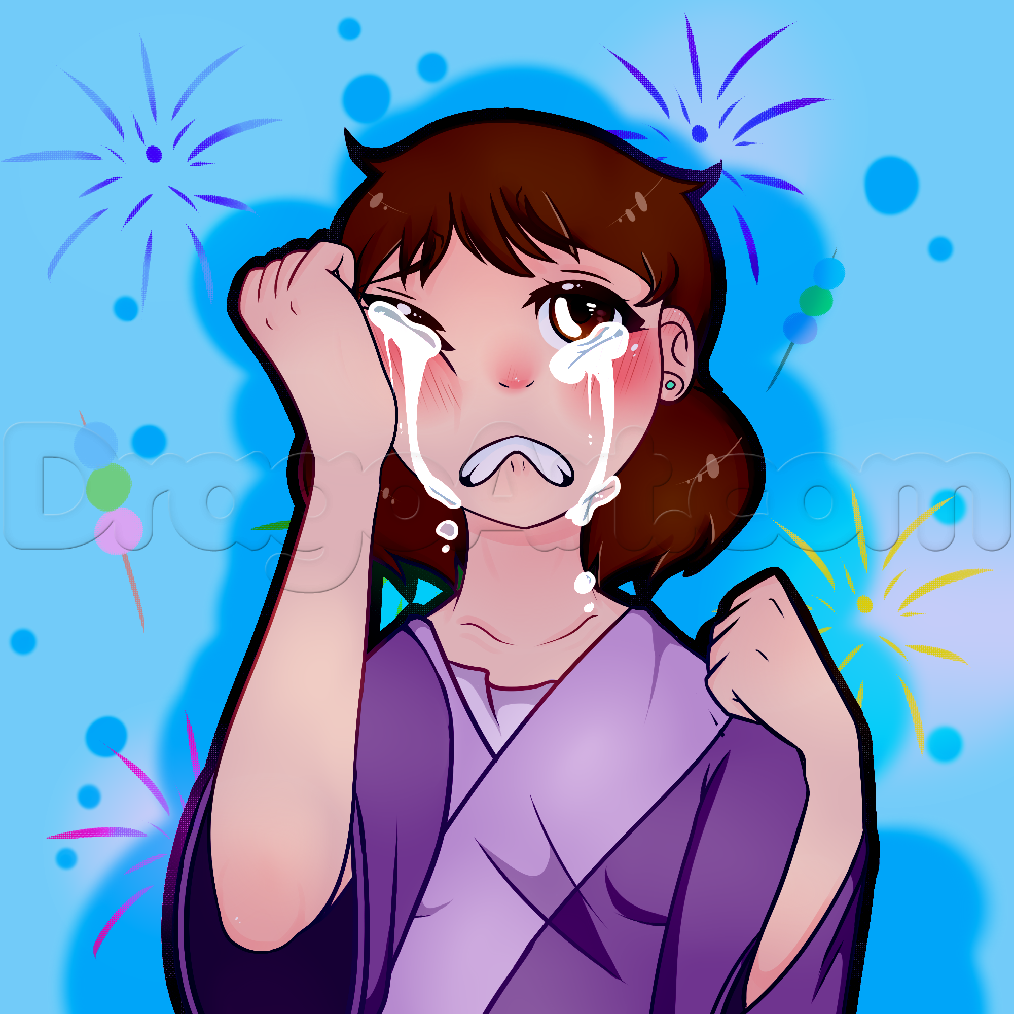 2000x2000 How To Draw A Girl Crying, Step - Little Girl Crying Drawing