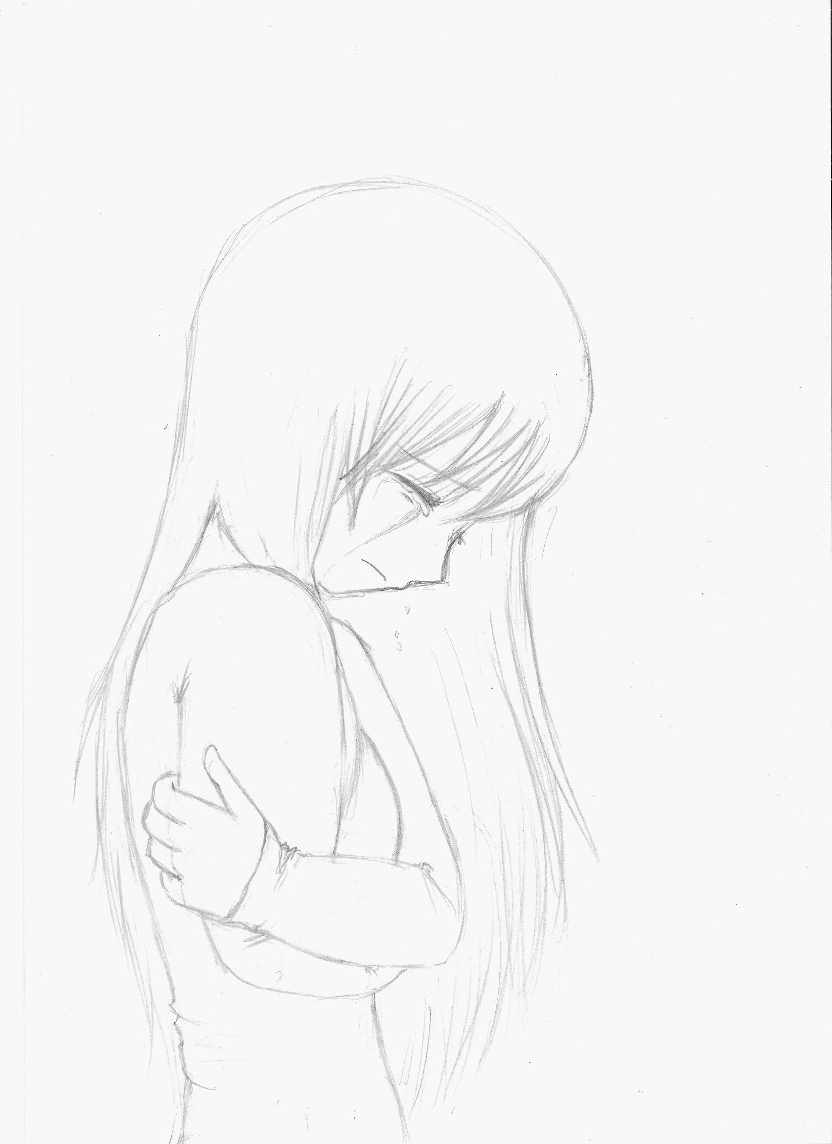 1700x2338 Sad Little Girl Crying Drawing Olivero - Little Girl Crying Drawing
