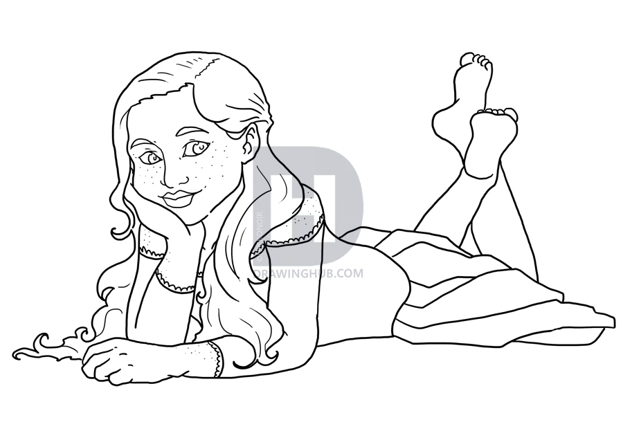 900x636 how to draw little girls, little girls, step - Little Girl Drawing