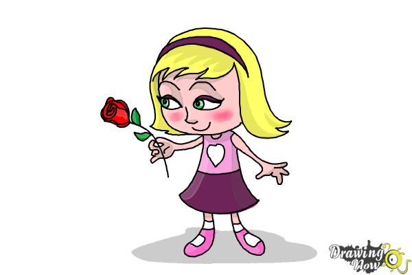 600x400 How To Draw A Little Girl Step - Little Girl Drawing