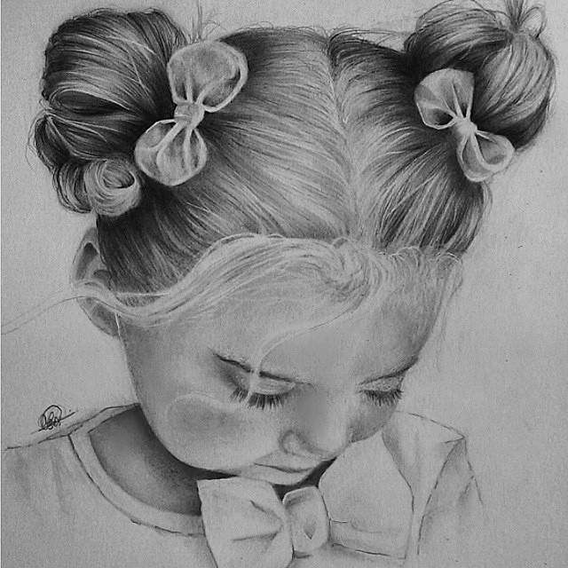 640x640 Little Girl Beautiful Image Drawing Drawing Skill - Little Girl Drawing