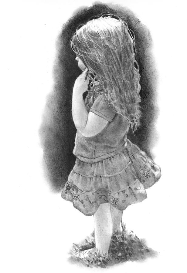 616x900 Little Girl Drawing - Little Girl Drawing