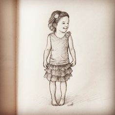 236x236 Little Girl Drawing Quick Sketch - Little Girl Drawing