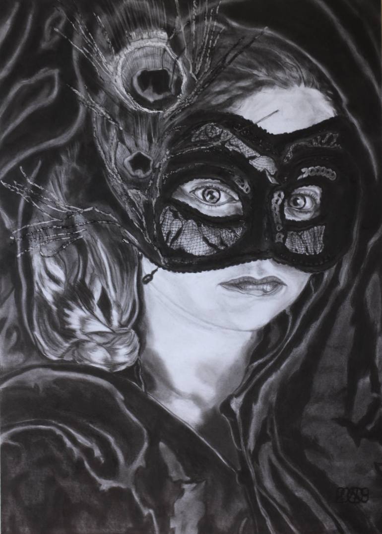 770x1076 Masked Little Girl Drawing - Little Girl Drawing