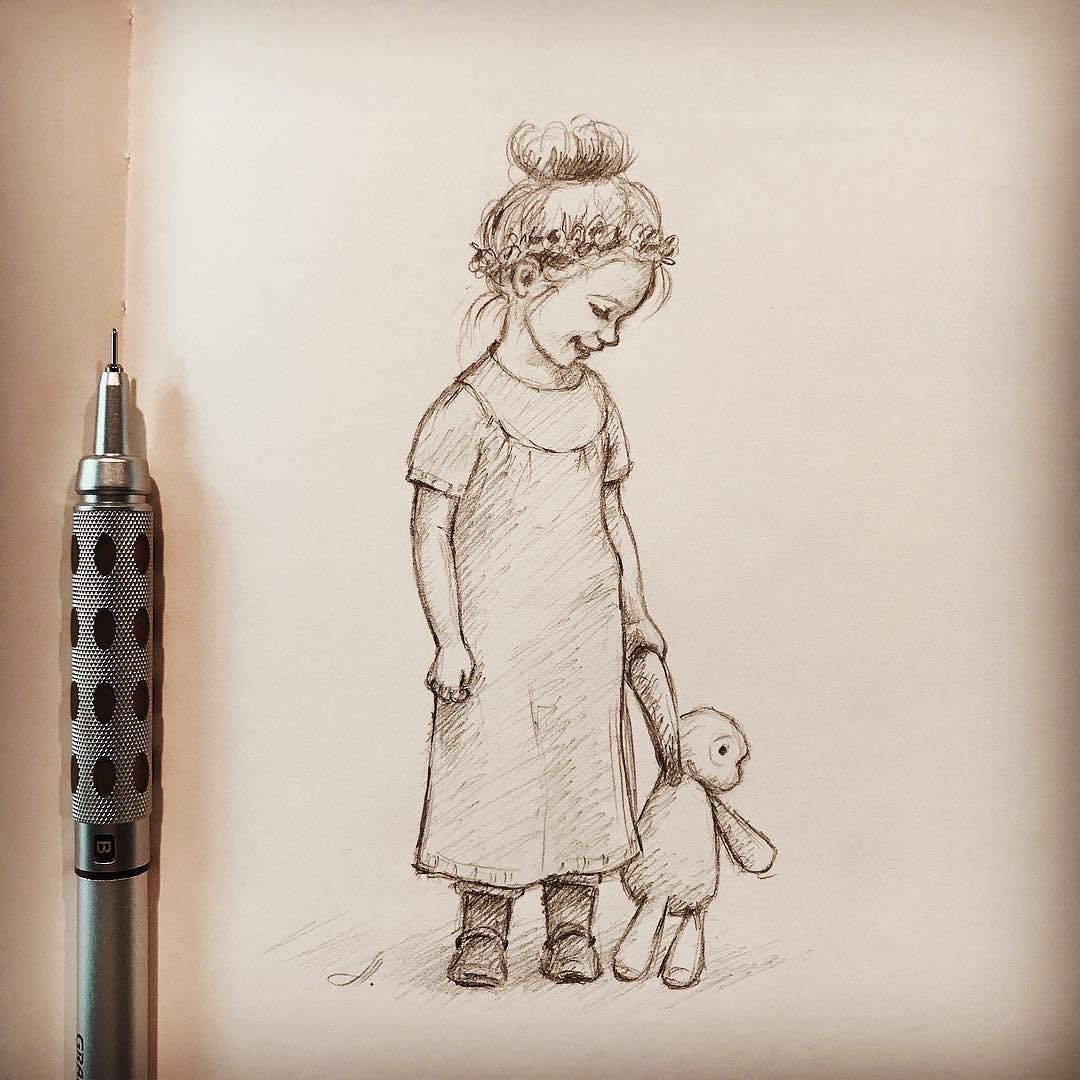 1080x1080 One More Little Girl Drawing Quick Sketch - Little Girl Drawing