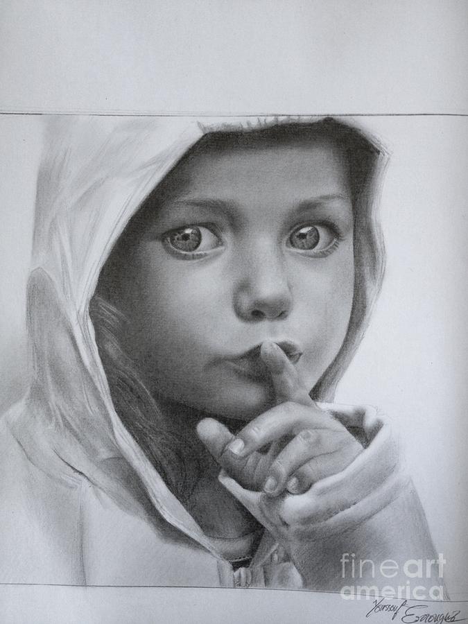 675x900 Pencil Drawing Little Girl Drawing - Little Girl Drawing