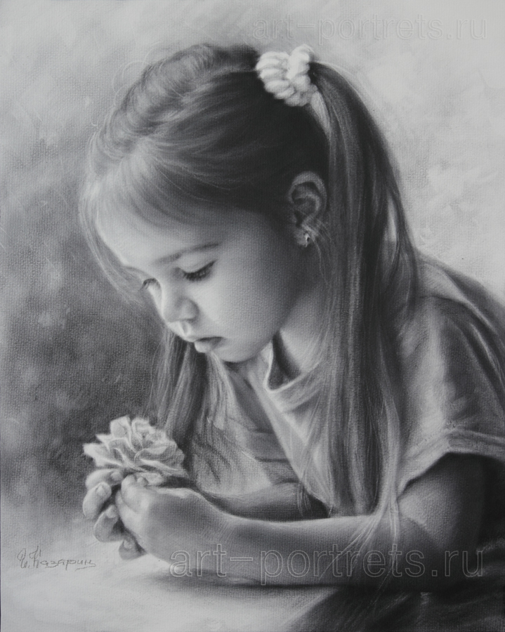 719x900 Portrait Of Child Pictures Of Children Drawing - Little Girl Drawing