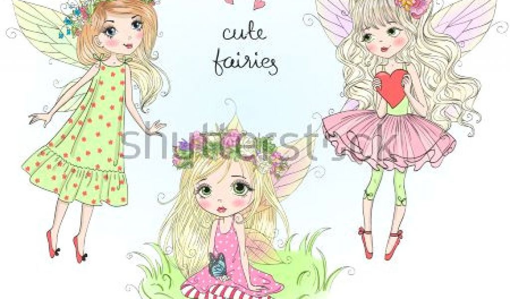 1024x600 drawing cartoon little girl three hand drawn beautiful cute little - Little Girl Drawing Cartoon