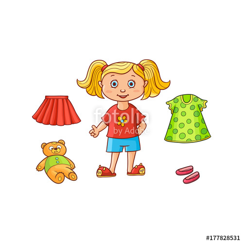 500x500 Little Girl, Child, Kid And Her Things - Little Girl Drawing Cartoon