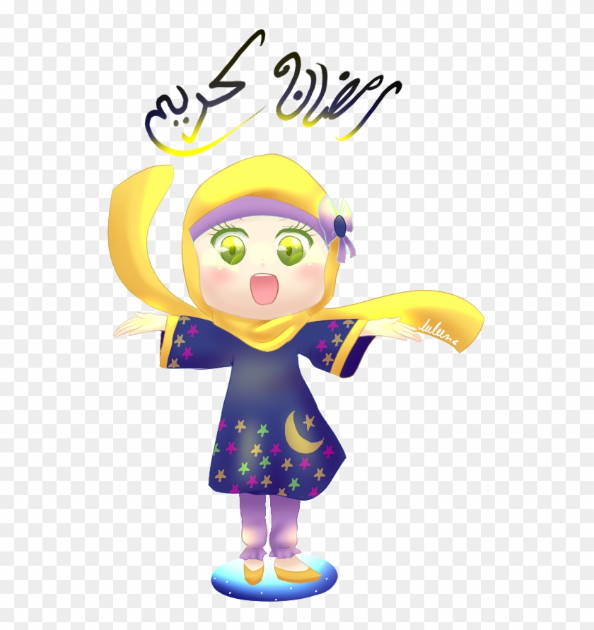 840x891 ramadan kareem with little girl drawing image - Little Girl Drawing Cartoon