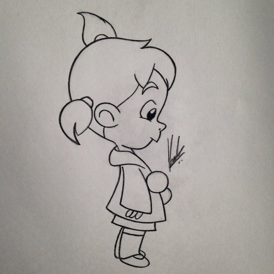 894x894 Cute Little Girl Sketch Easy - Little Girl Drawing Easy