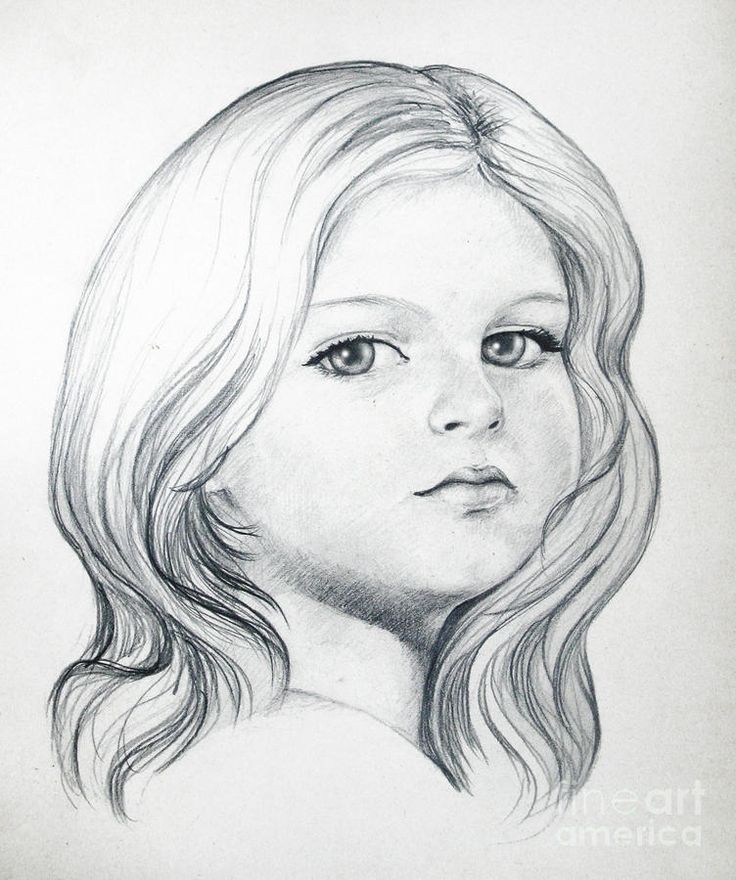 736x880 Drawn Little Girl Pencil - Little Girl Face Drawing