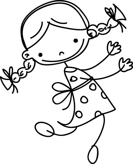 458x567 Collection Of Free Smile Drawing Little Girl Download On Ui Ex - Little Girl Line Drawing