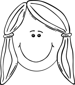 264x297 Little Girl Bw Clip Art - Little Girl Line Drawing