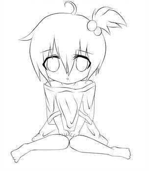 304x350 Little Girl Lineart - Little Girl Line Drawing
