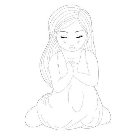 450x450 Pretty Cross Clipart Great Free Clipart, Silhouette, Coloring - Little Girl Praying Drawing