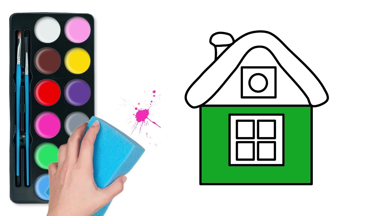 1280x720 How To Draw A Little House Drawing Coloring Pages For Kids - Little House Drawing