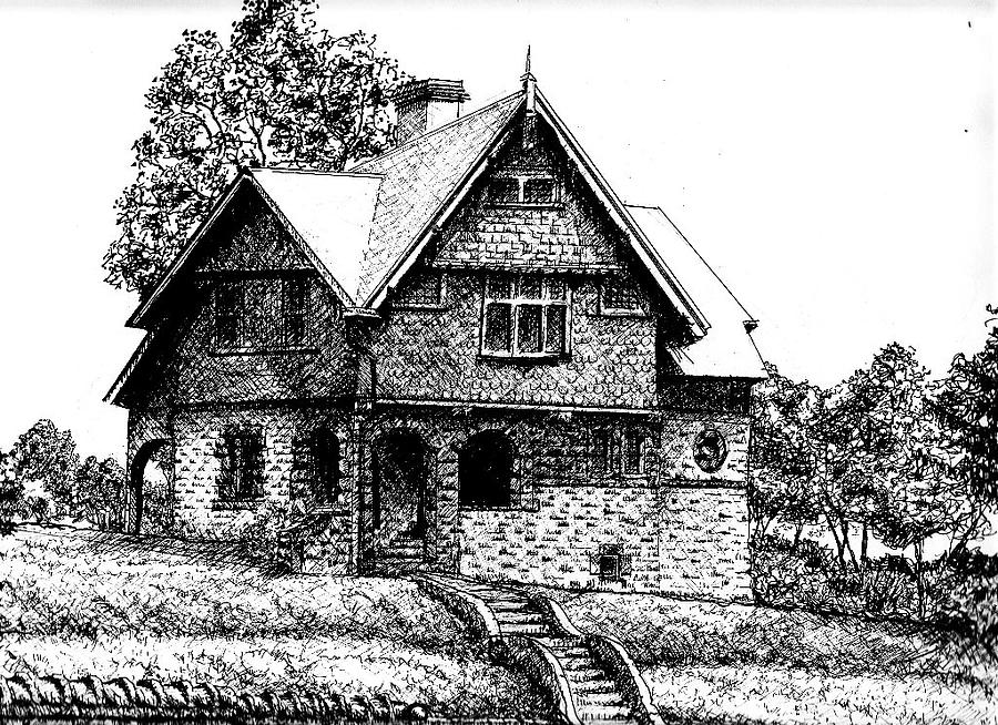 900x654 Little House Out Back Drawing - Little House Drawing