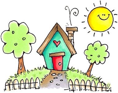 382x300 May You Always Have Love In Your Home Drawing Board Doodle - Little House Drawing