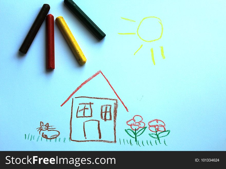 880x657 A Little House On The Kid`s Drawing - Little House Drawing