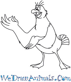 300x350 How To Draw Scuttle From The Little Mermaid - Little Mermaid Drawing