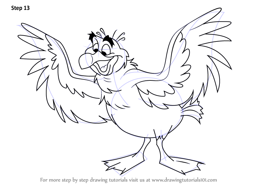 844x598 Learn How To Draw Scuttle From The Little Mermaid - Little Mermaid Drawing
