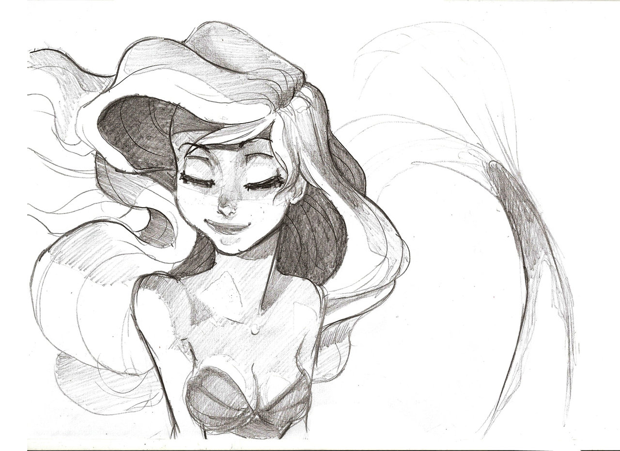 Ariel The Little Mermaid Drawing at PaintingValley.com | Explore