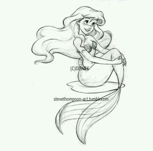 500x492 Ariel Bonus Colored - Little Mermaid Drawing Tumblr