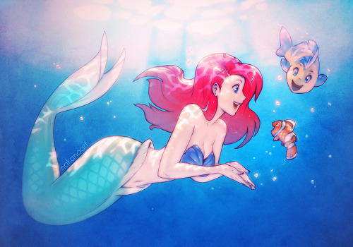 500x350 Drawing Illustration Art Disney Fanart The Little Mermaid Ariel - Little Mermaid Drawing Tumblr