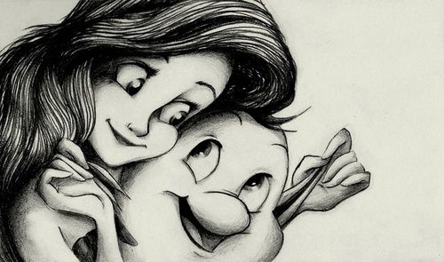 500x295 The Little Mermaid Ariel Tumblr Drawings - Little Mermaid Drawing Tumblr