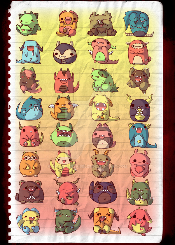 600x840 Cute Little Monsters - Little Monster Drawings