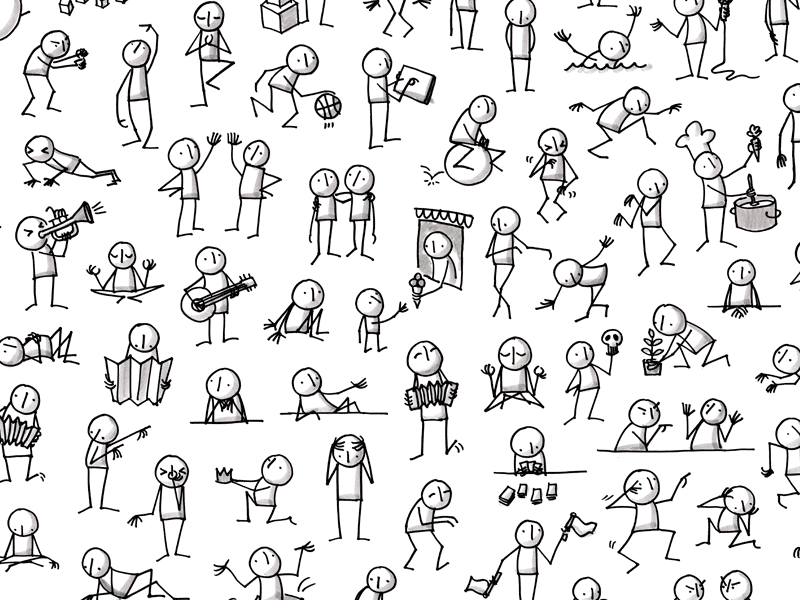 800x600 lots of little people tattoo's doodle drawings, doodle people - Little People Drawings