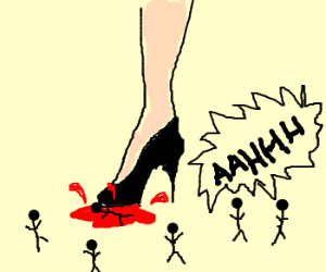 300x250 High Heels Crushing Little People Drawing - Little People Drawings
