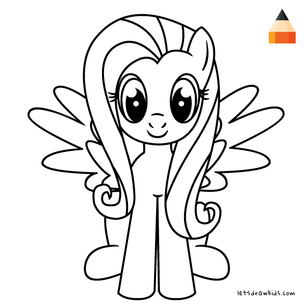 600x600 how to draw fluttershy - Little Pony Drawing
