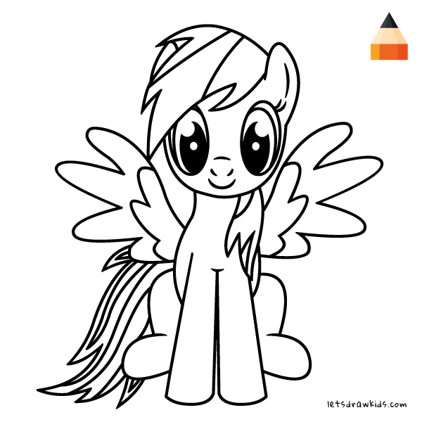 600x600 How To Draw Rainbow Dash - Little Pony Drawing