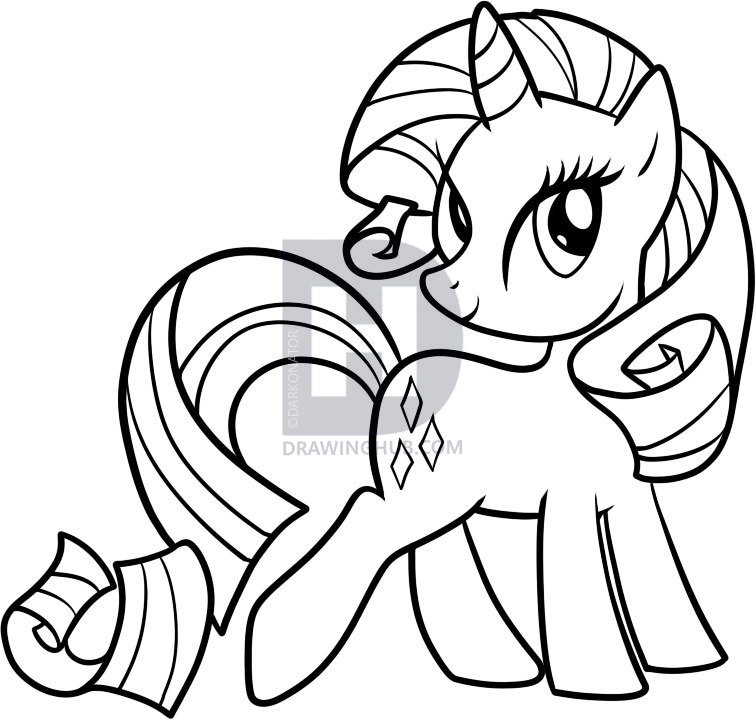 756x720 How To Draw Rarity, My Little Pony, Rarity, Step - Little Pony Drawing