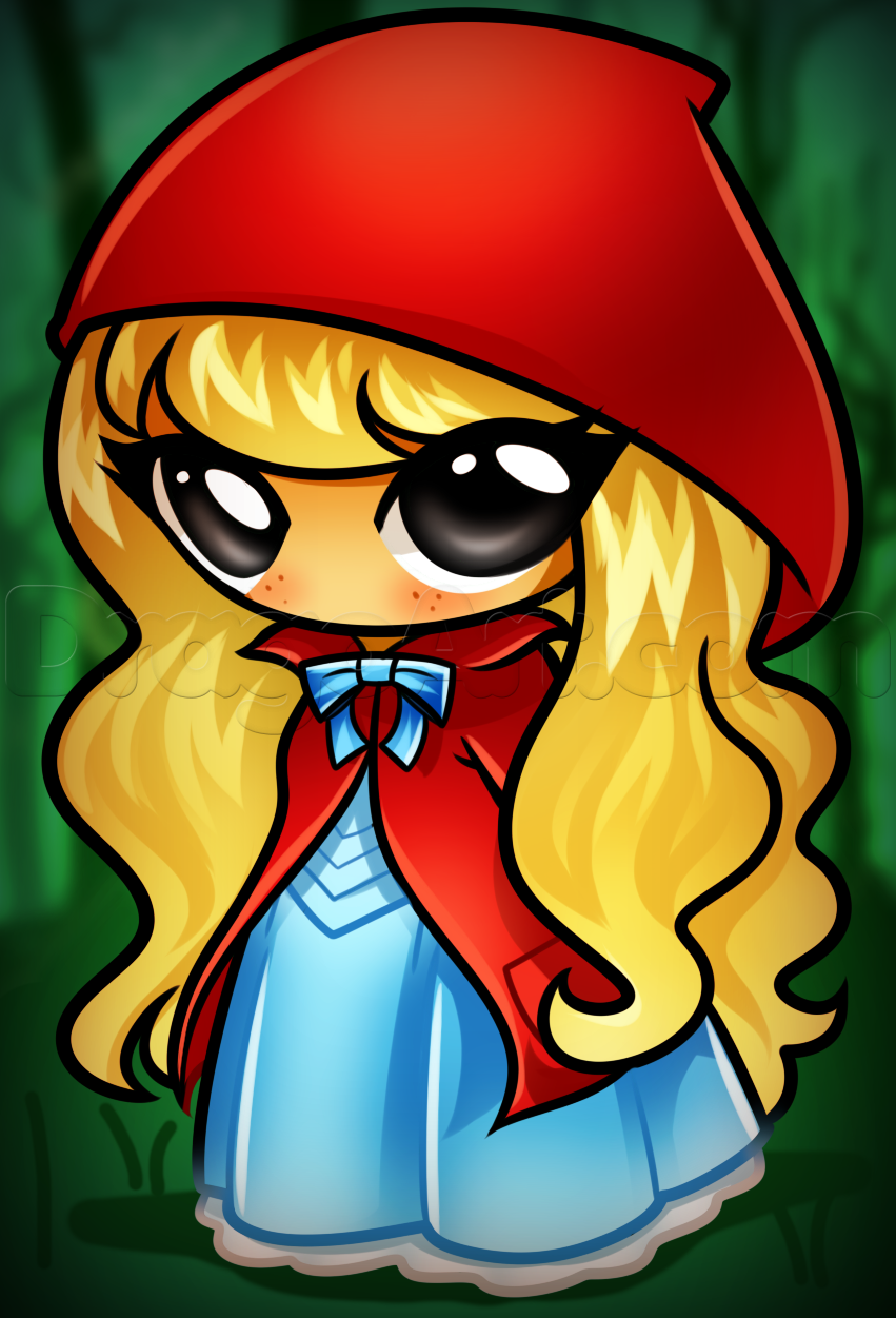 851x1251 How To Draw Little Red Riding Hood, Step - Little Red Riding Hood Drawing