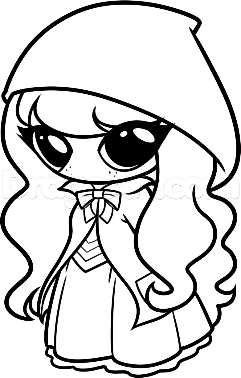 782x1226 Step How To Draw Little Red Riding Hood - Little Red Riding Hood Drawing