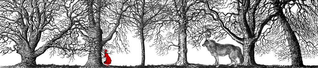 1024x222 Little Red Riding Hood Fairytale Shade - Little Red Riding Hood Drawing