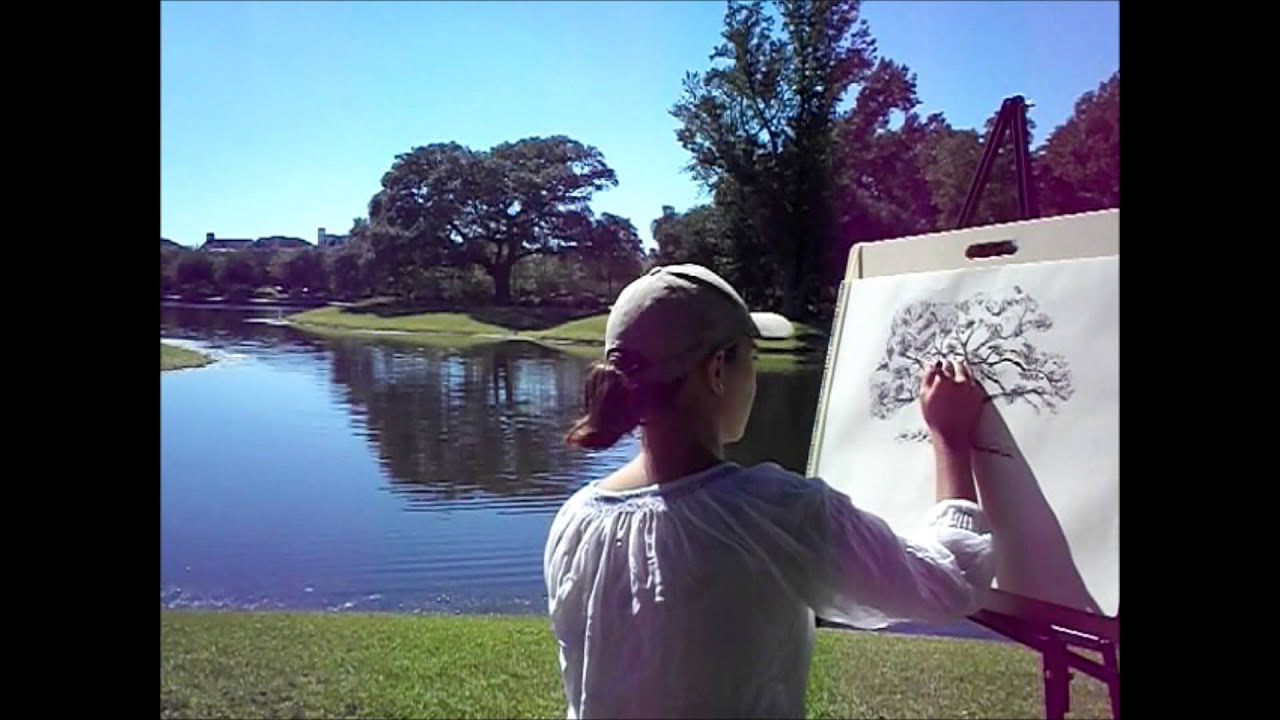 1280x720 How I Draw A Live Oak Tree - Live Oak Tree Drawing