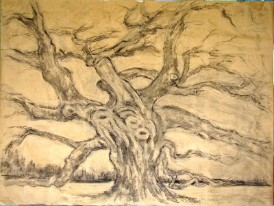 400x300 paint charleston daily the middleton oak and angel oak - Live Oak Tree Drawing