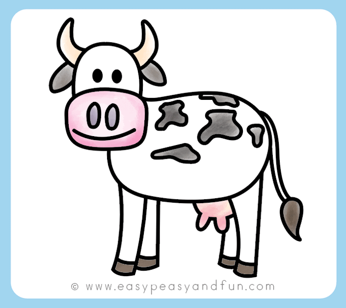 705x629 How To Draw A Cow - Livestock Drawing
