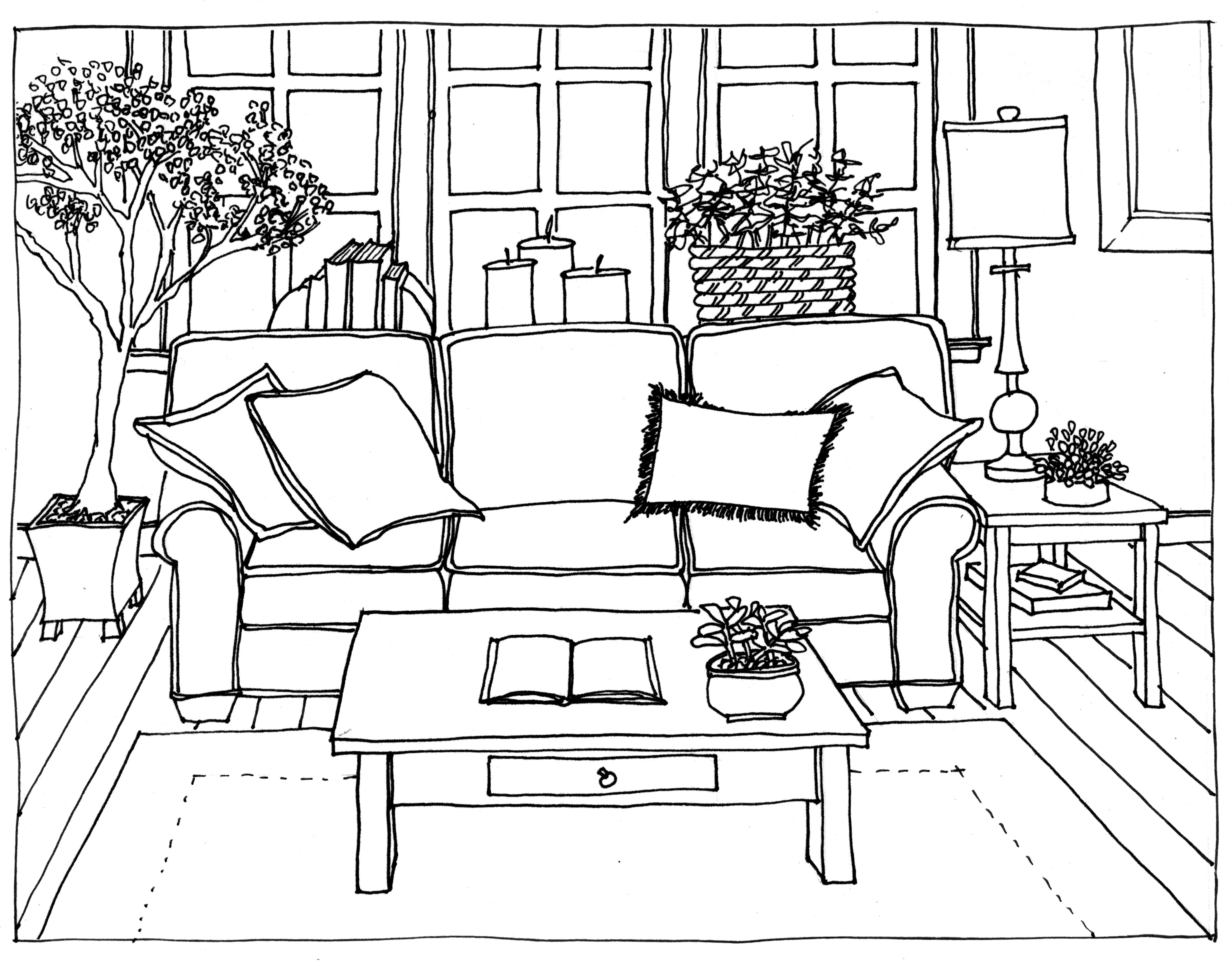  Living Room Drawing  at PaintingValley com Explore 