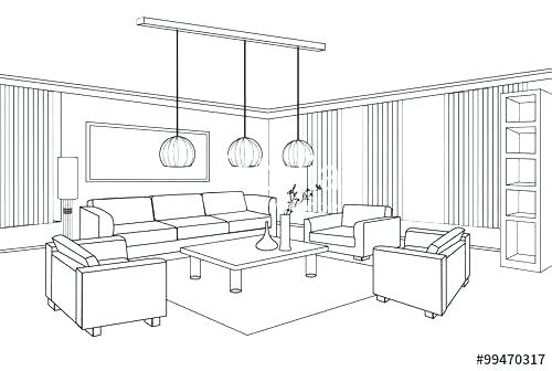 Living Room Drawing At Explore Collection Of