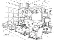 236x166 living room sketch interior sketches in sketches - Living Room Drawing