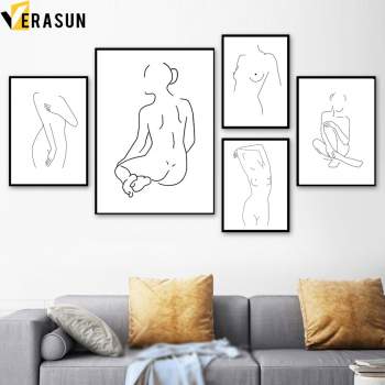 350x350 Minimalist Black And White Wall Decor Noble Floral Canvas Art Rose - Living Room Line Drawing