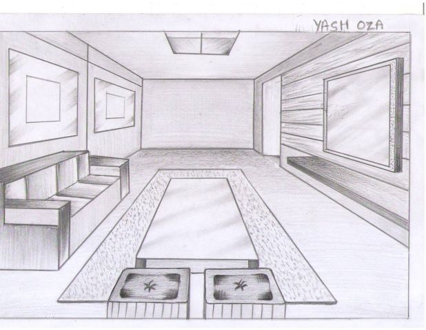 Living Room Perspective Drawing at PaintingValley.com | Explore ...