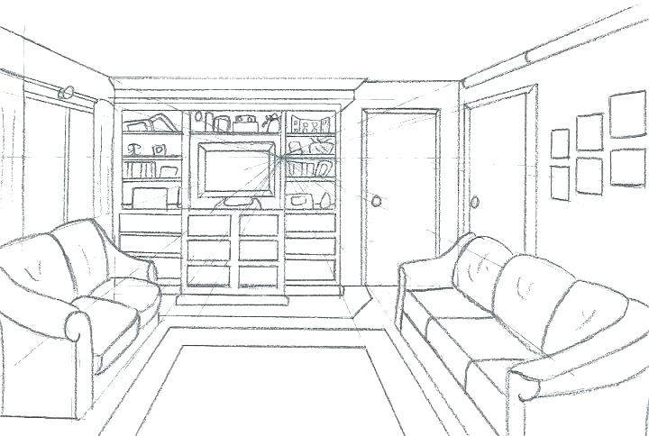 720x484 Living Room Drawing - Living Room Perspective Drawing