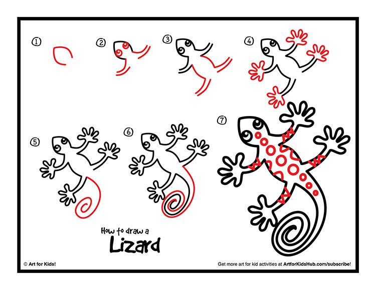 750x580 How To Draw A Lizard - Lizard Drawing For Kids