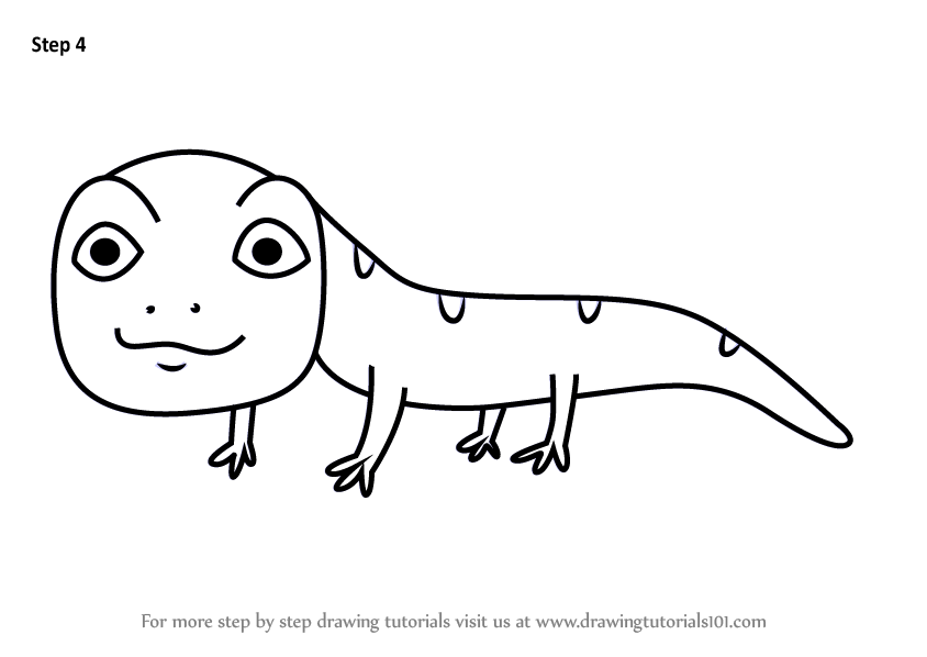 844x598 Learn How To Draw A Lizard For Kids - Lizard Drawing For Kids